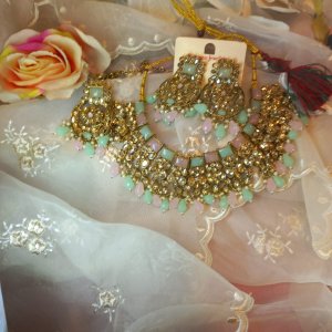 Light Mint and Green choker set