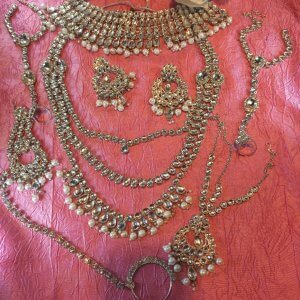 Kundan silver bridal jewellery set
