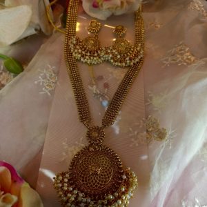 South Indian long chain with earrings