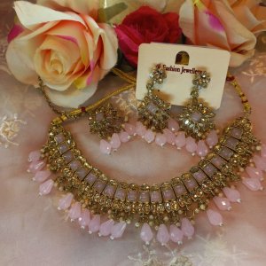 Pink crystal dezi set