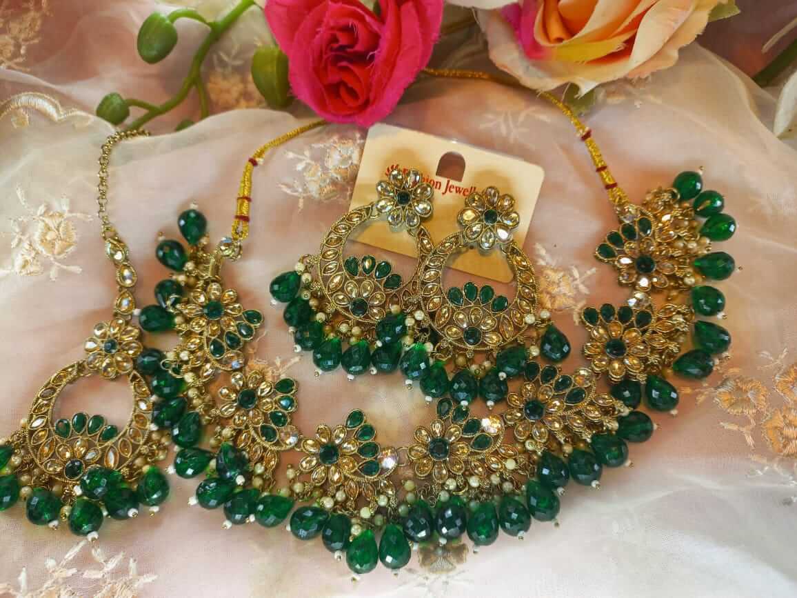 37.jpeg Green polki set