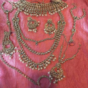 Kundan silver bridal jewellery set
