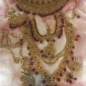Red and Gold crystal stoned bridal set