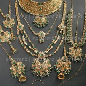Bottle green bridal set