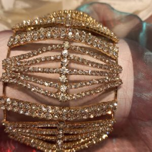 Broad gold crystal bracelet