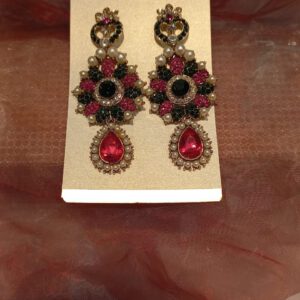 Cerise an bottle green earrings