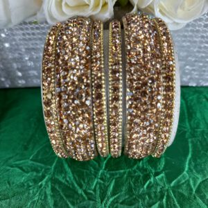 Crystal gold bangles