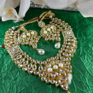 Elegant Crystal kundan polki set