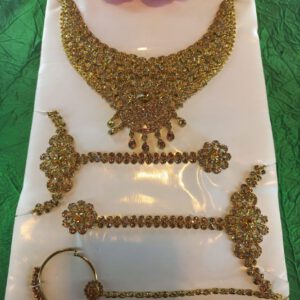 Gold crystal bridal jewellery set
