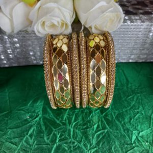 Gold mirror bangles
