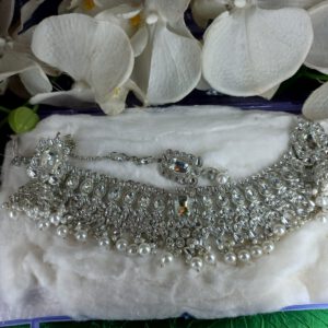 Kundan crystal polki set