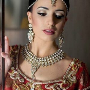 Kundan gold @ white choker set