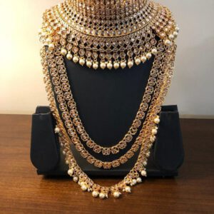 Kundan gold bridal set with full attachments