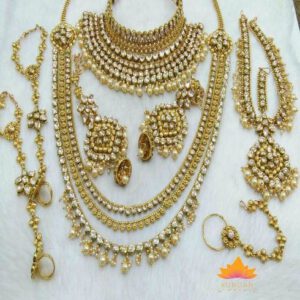 Kundan pear bridal set