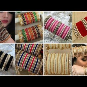 Kundan velvet bangles - per hand