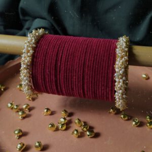 Maroon pearl bangles /per hand