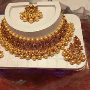 Pearl crystal choker