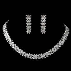 Rodium crystal choker set
