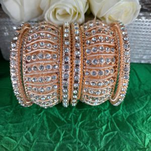 Rose gold crystal bangles