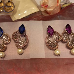 Royal blue cerise earrings