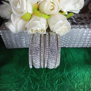 Silver crystal bangles