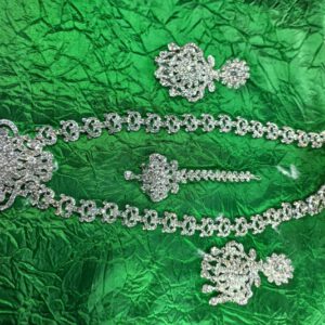 Silver crystal long chain