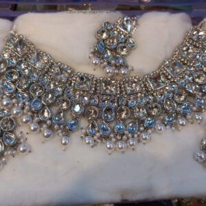 Silver kundan polki set