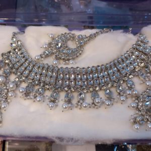 Silver kundan polki set