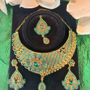 Teal green blue crystal set