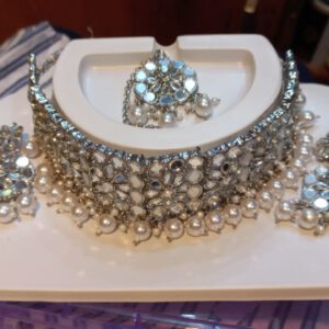 Mirror polki choker set