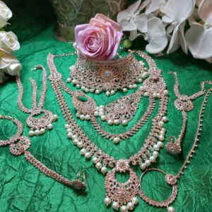Rose gold crystal bridal jewellery
