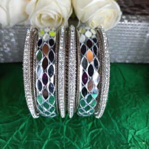 Silver mirror bangles