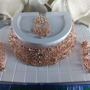 Rose gold polki crystal set
