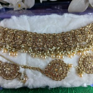 Kundan Polki gold choker set