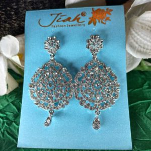 Silver crystal earrings