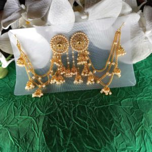 Bahubali earrings with gymka drops