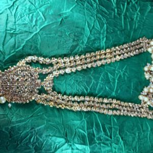 Long layered silver crystal chain