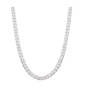 Silver plated block neck chain