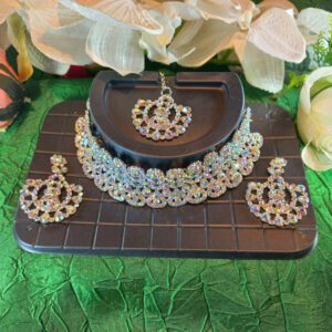 Silver crystal rainbow set